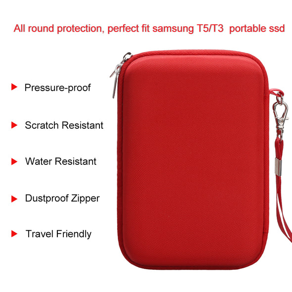 BOVKE 2-in-1 Travel Case for Samsung T5 T3 T1 Hard Drives