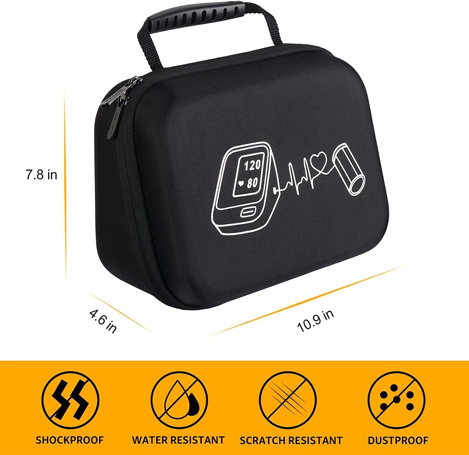 New Arm Blood Pressure Monitor Storage Bag Portable Shockproof Waterproof  EVA Carry Hard Case Pouch Medical