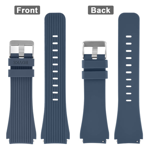 BOVKE Silicone Watch Straps 22mm Quick Release Soft Sport